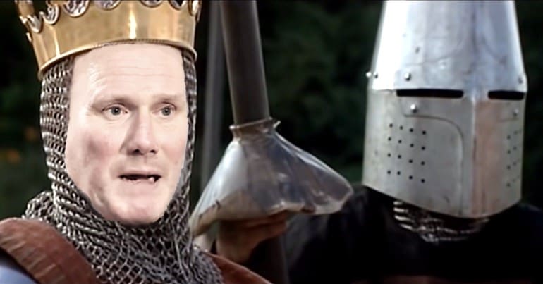 A scene from Braveheart with Keir Starmer as Edward I