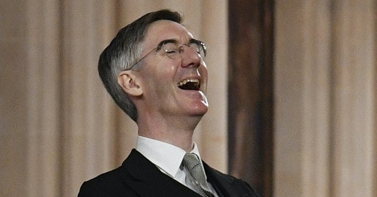 Jacob Rees-Mogg laughing