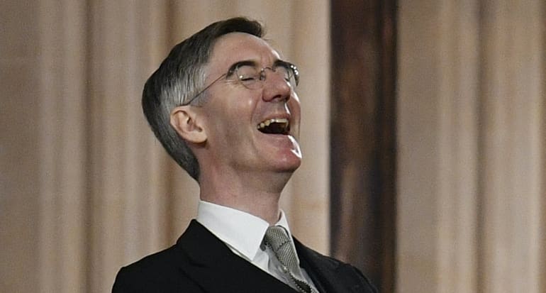 Jacob Rees-Mogg laughing