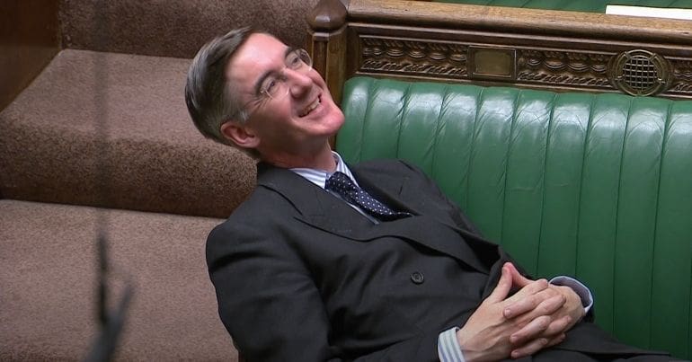 Rees-Mogg told to "sit up" in House of Commons