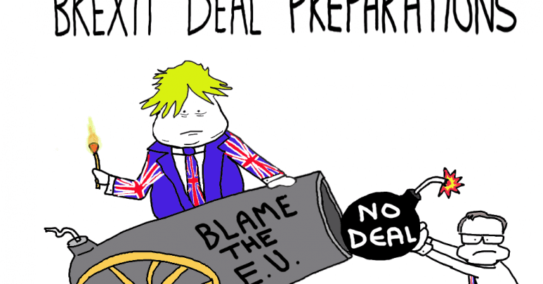 Cartoon - UK gov make final Brexit deal preparations
