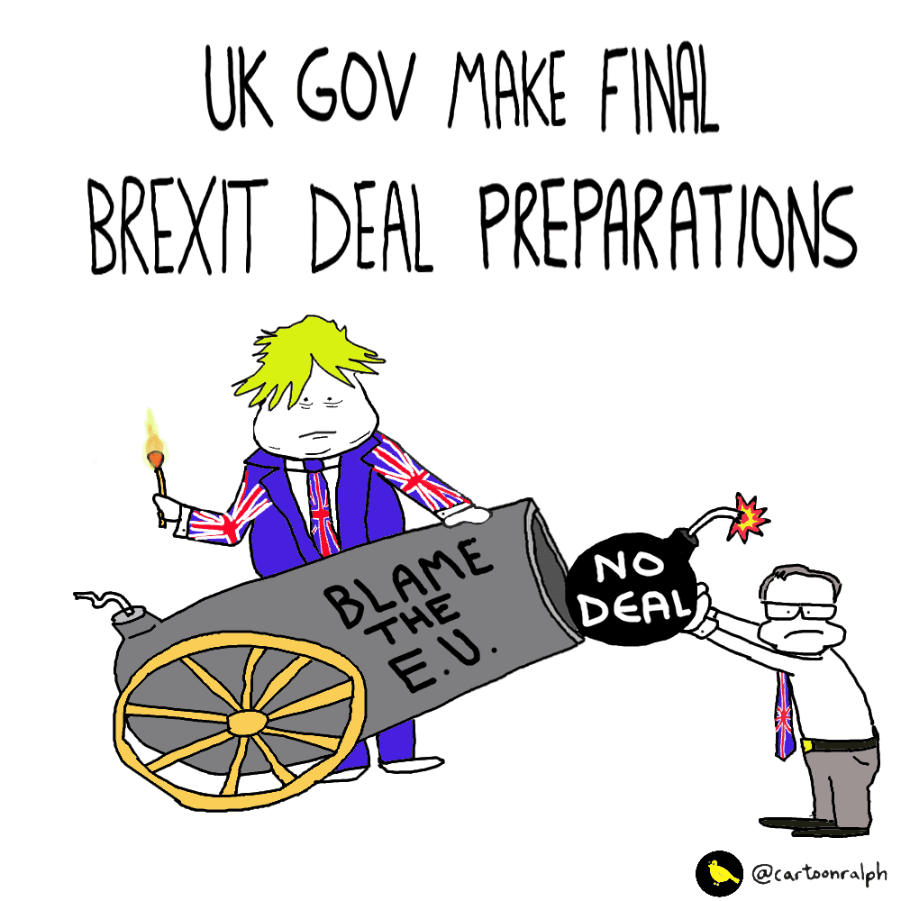 Cartoon - UK gov make final Brexit deal preparations
