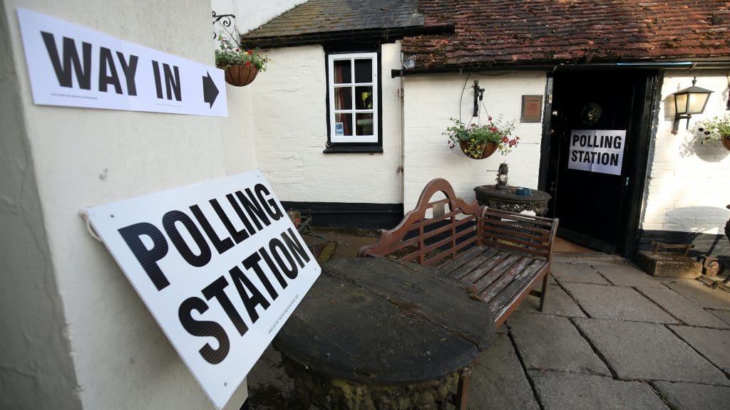 A UK polling station