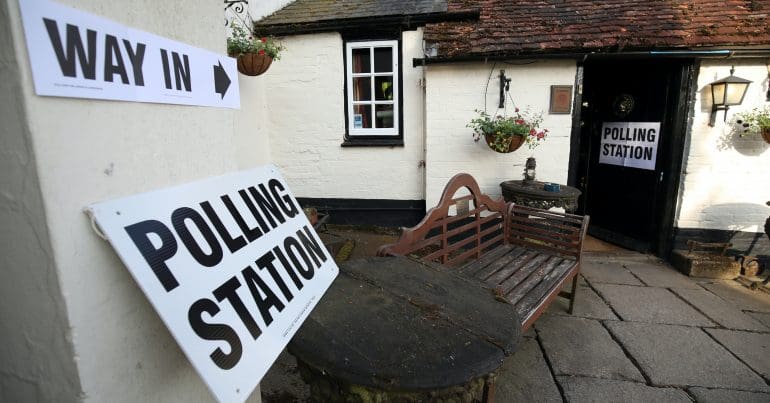 A UK polling station