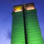 Grenfell Tower clad in scaffolding