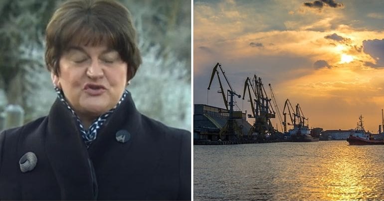 Arlene Foster & a sea port