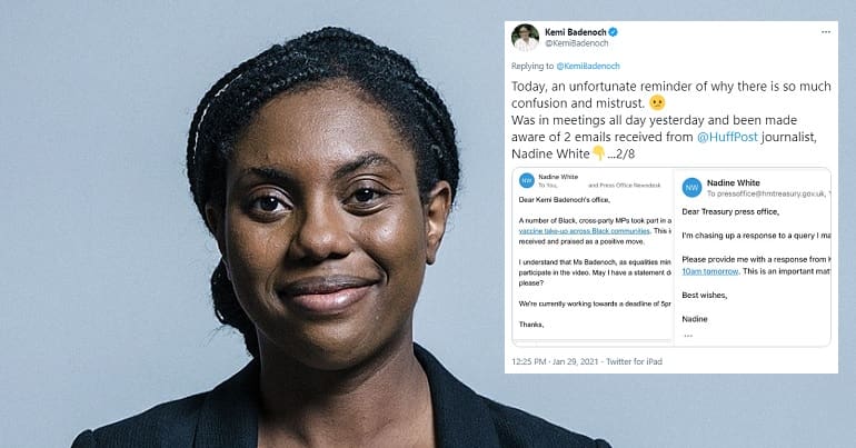 Kemi Badenoch and a tweet about a HuffPost journalist