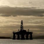 An offshore oil rig