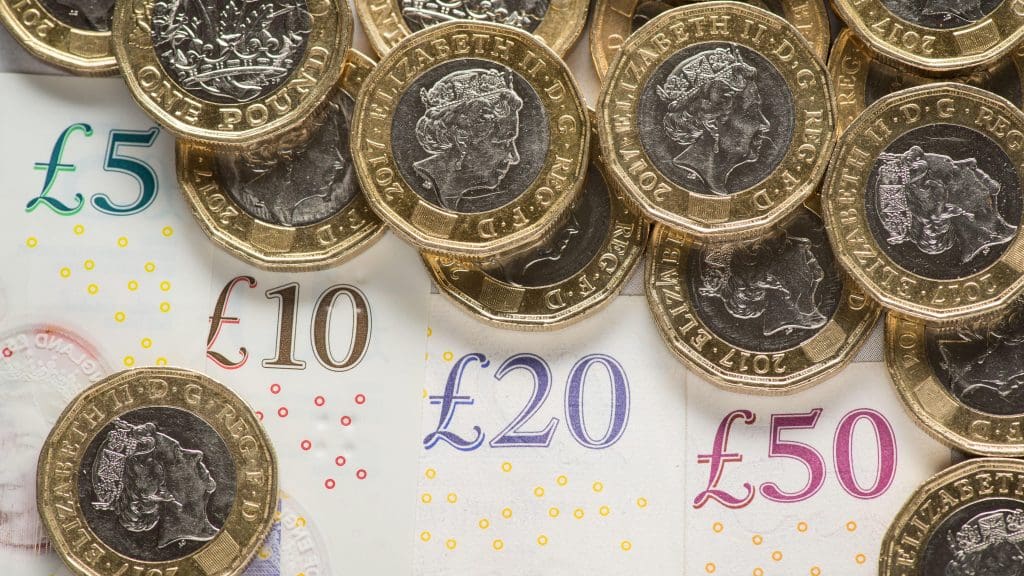 Pound coins and bank notes