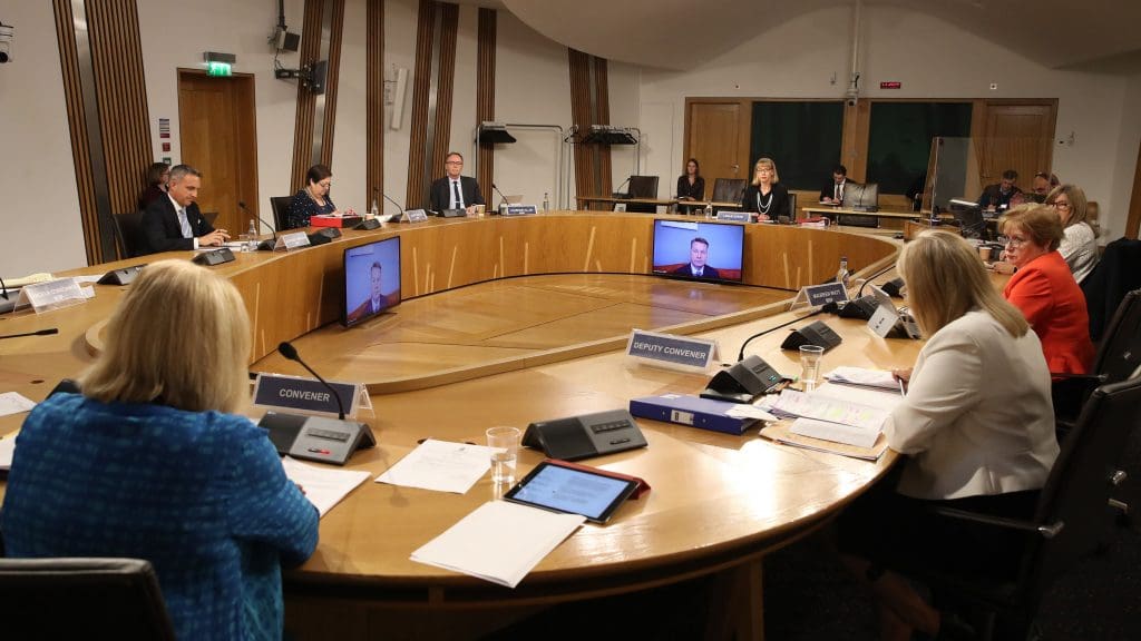 Inside Scottish parliament