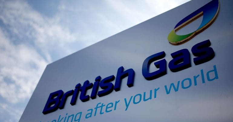 A corporate logo outside a British Gas office