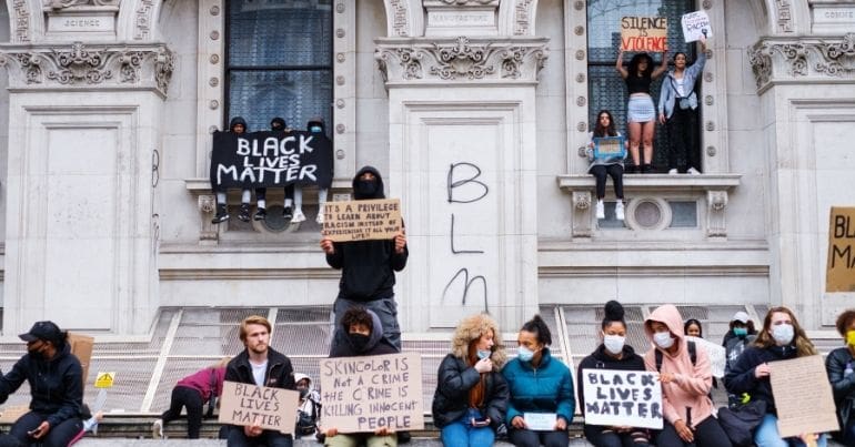 London Black Lives Matter Peaceful Protest from Vauxhall to Westminster