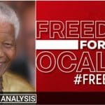 Nelson Mandela and freedom for Ocalan banner
