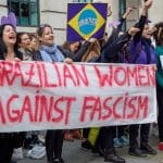 People protesting Brazil