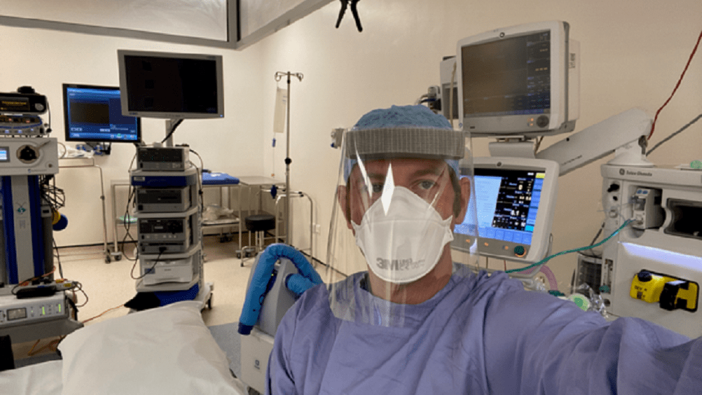 A doctor on an ICU ward