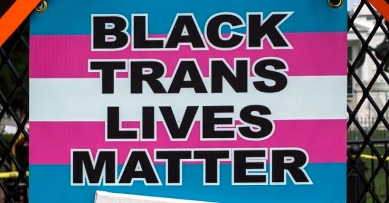 Sign saying Black Trans Lives Matter