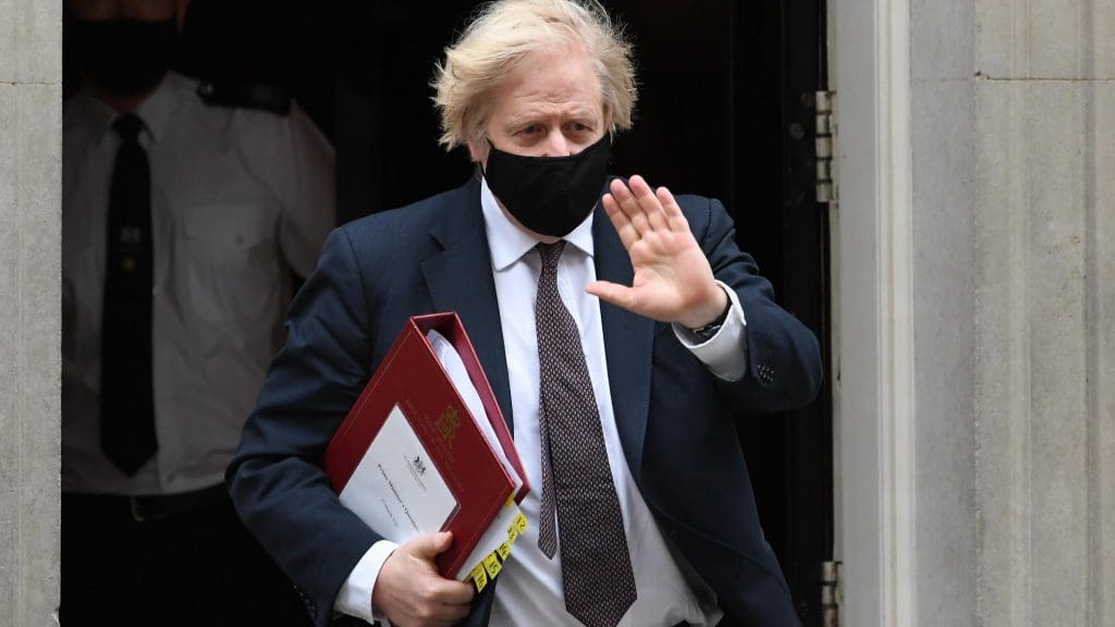 Boris Johnson waving