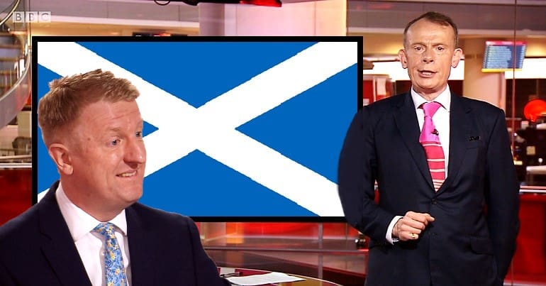 Oliver Dowden the Scottish Saltire and Andrew Marr