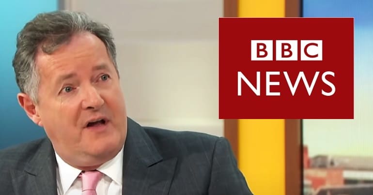 Piers Morgan and the BBC News logo
