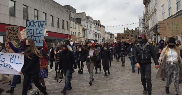 Kill the Bill protesters in Truro