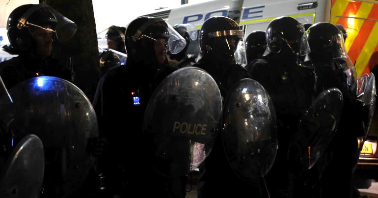 Riot police Bristol
