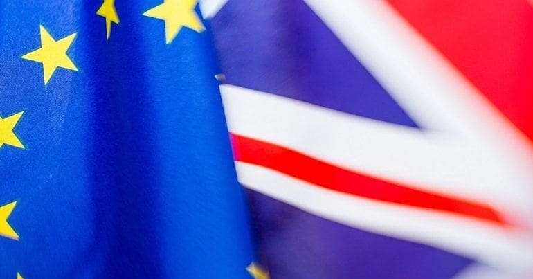 The EU flag and the Union Jack
