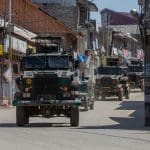 Army trucks in Kashmir
