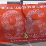 A memorial naming the 96 victims of Hillsborough