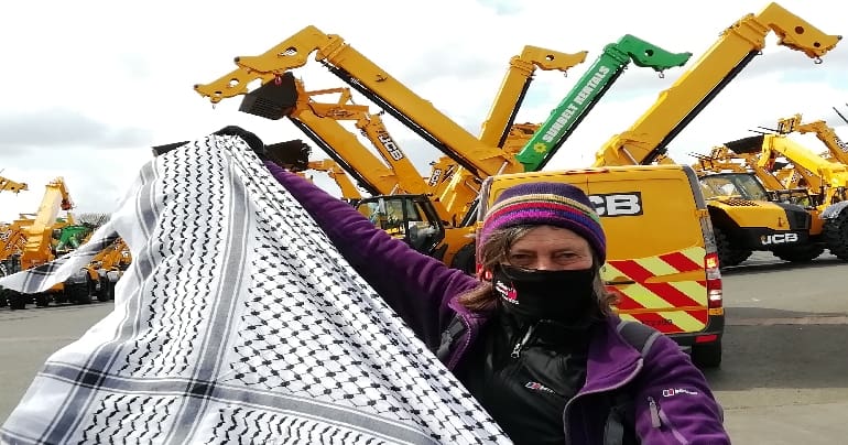 Demonstration outside JCB World Logistics HQ