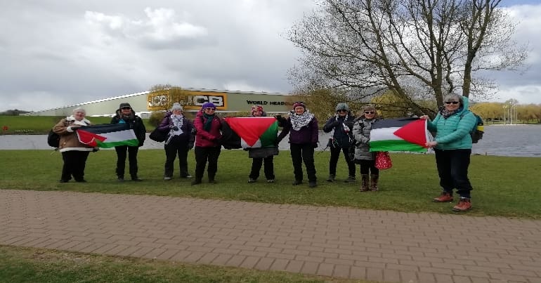 Demonstration outside JCB World Logistics HQ