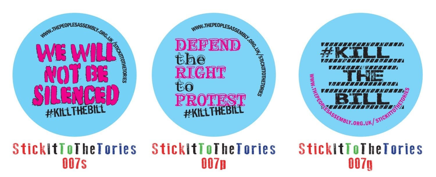 Kill The Bill stickers
