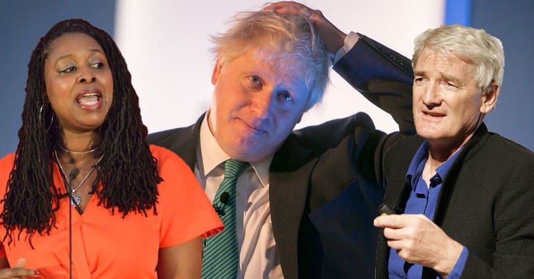 Labour MP Dawn Butler Boris Johnson and James Dyson
