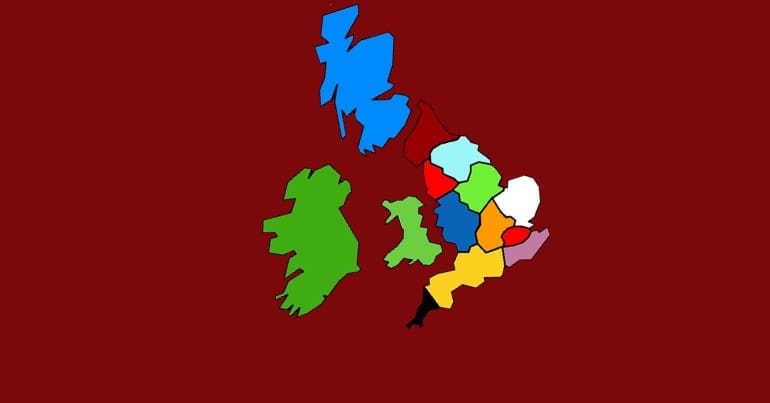 Progressive Federalist Party Map of Britain and Ireland