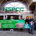 Handing in the petition to the NSPCC