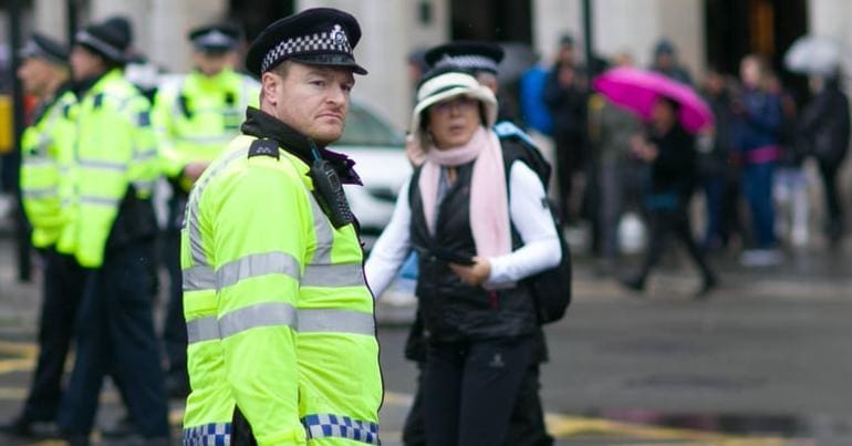 police officer at protest