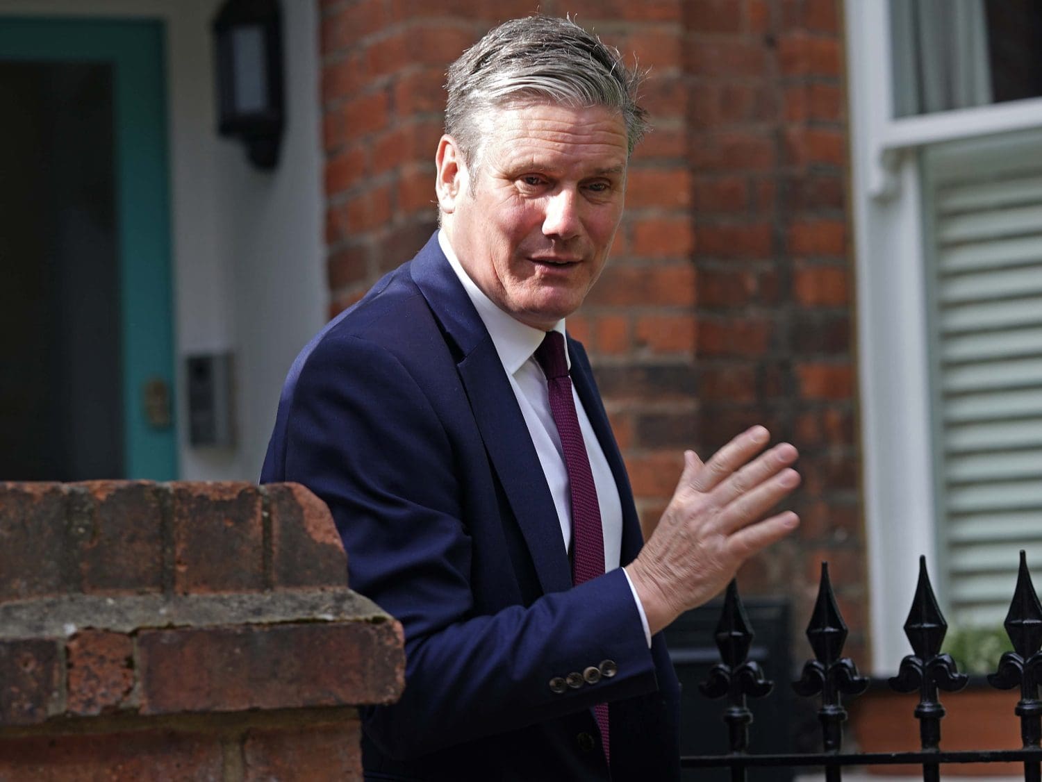 Keir Starmer leaving his house