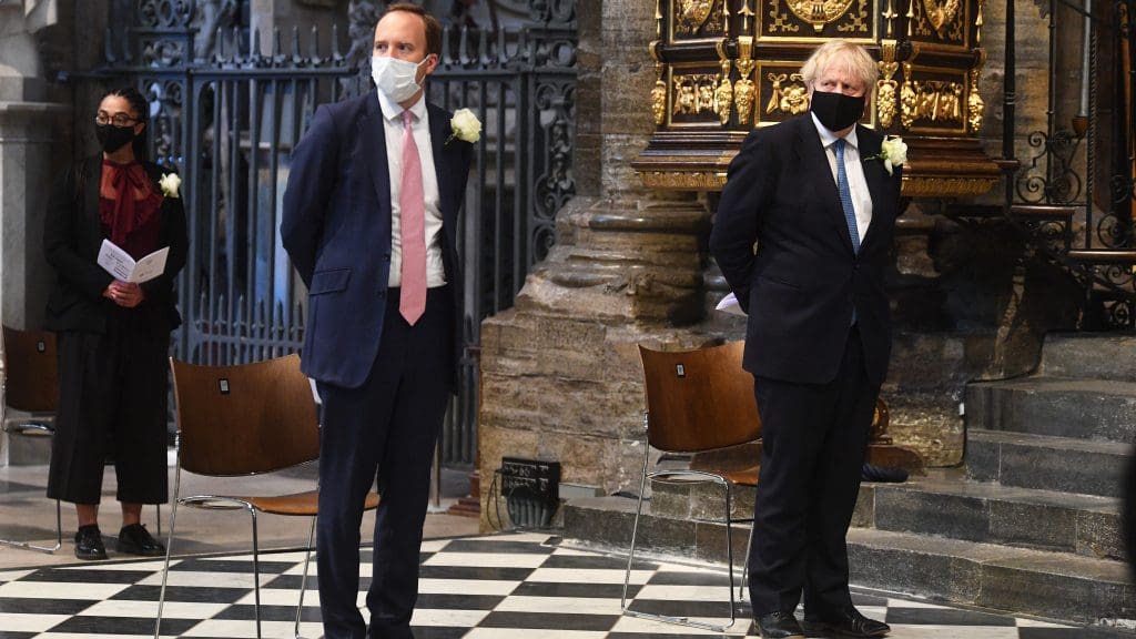 Matt Hancock and Boris Johnson