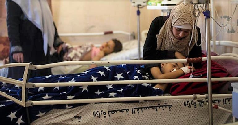A picture from a Palestine, Gaza hospital during Israel's attacks