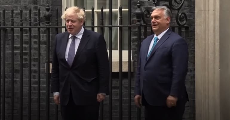 British prime minister Boris Johnson and Hungarian prime minister Viktor Orban