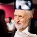 Jeremy Corbyn in front of the cameras