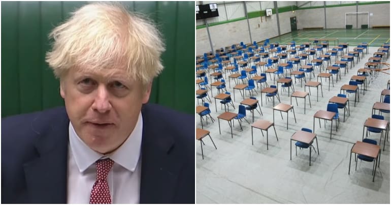 Boris Johnson and an exam hall