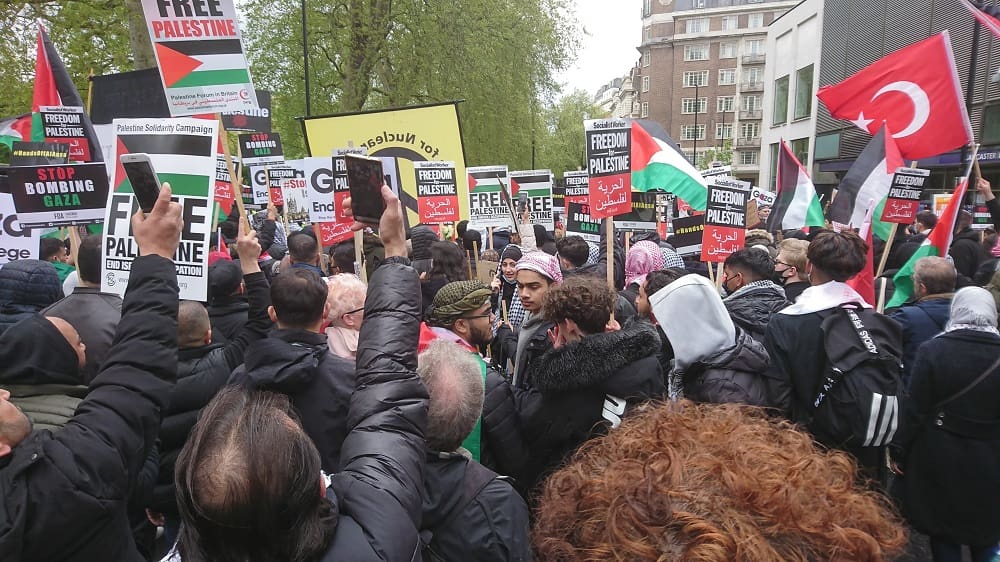People at the Free Palestine demo