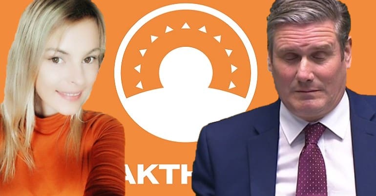The new Breakthrough Party logo Carla Gregory and Keir Starmer