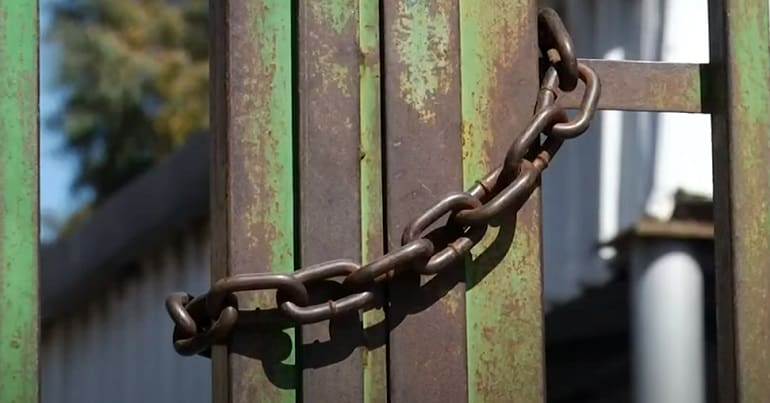 A locked gate in Israel-Gaza