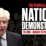 Boris Johnson and the Peoples Assembly Main Graphic for the #NotFitToGovern demo