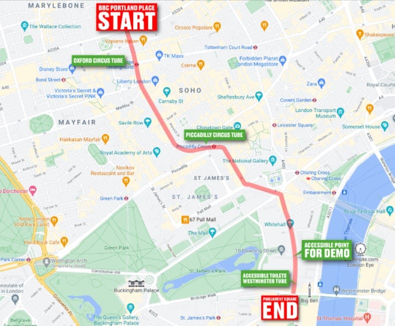 Peoples Assembly March Map