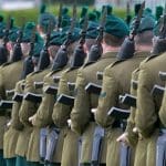 A line of marching soldiers