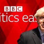 The BBC Politics East logo and Boris Johnson