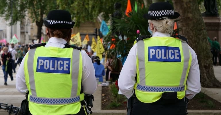 police at protest