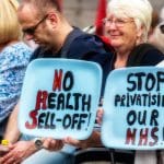 privatisation protest, health and care bill